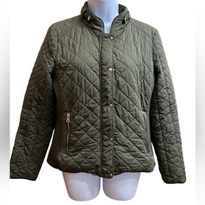 New York & Company green quilted jacket size S